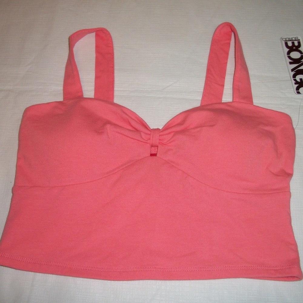 Bongo Peach Pink Cropped Sleeveless Crop Top L